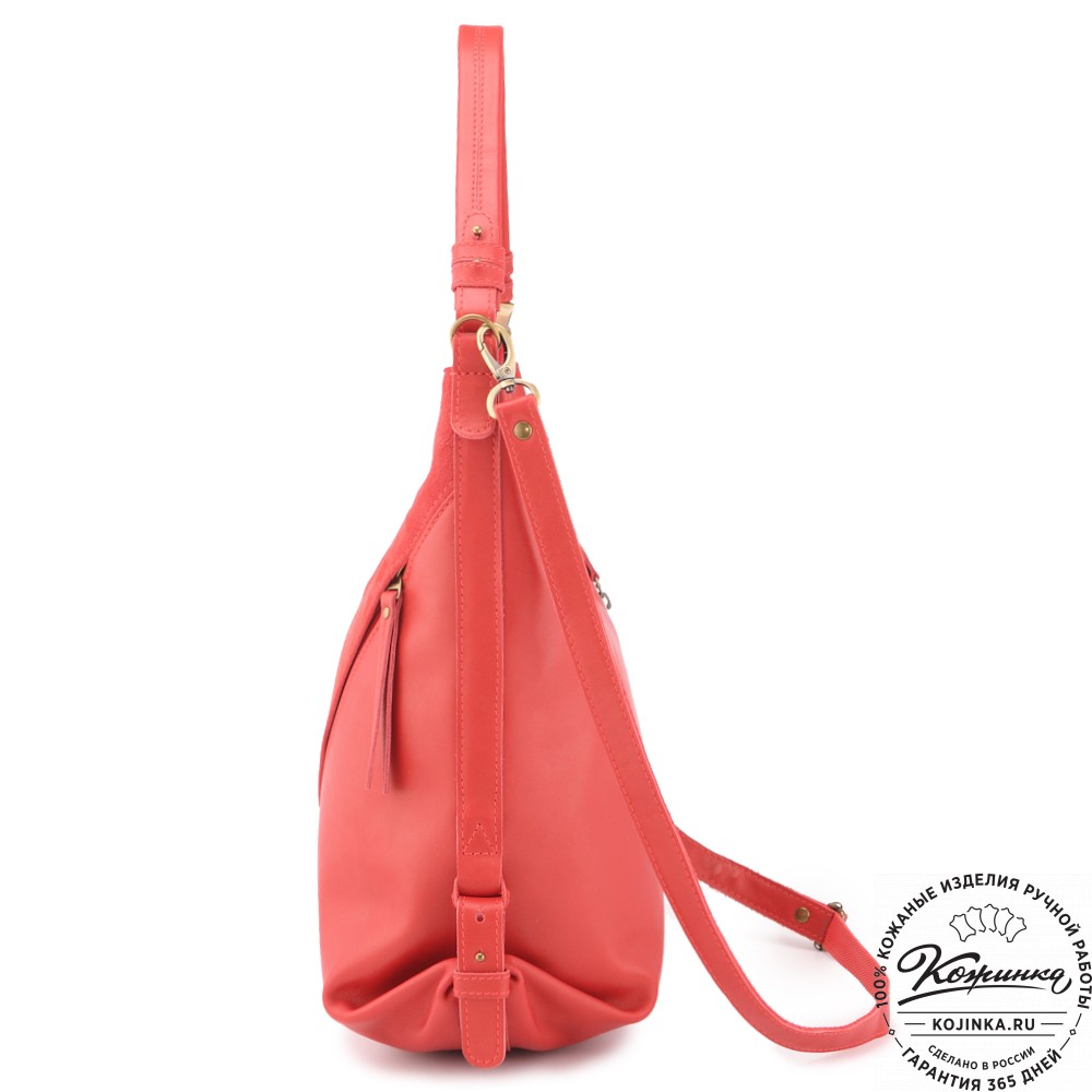  Женская кожаная сумка "Эмилия" (красная)